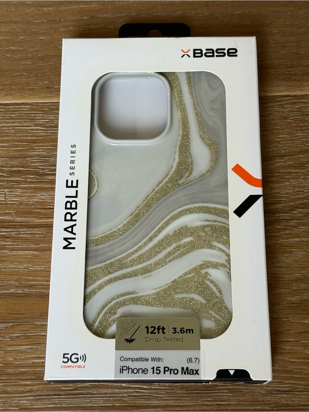 New Marble Series Gold & White Case iPhone 15 Pro Max or 6.7” case sparkle gold
